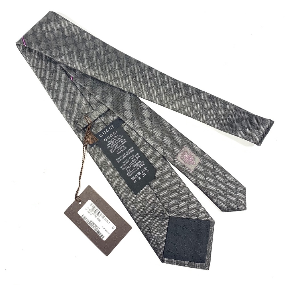 New with tags Gucci GG Print Grey tie - Picture 2 of 2